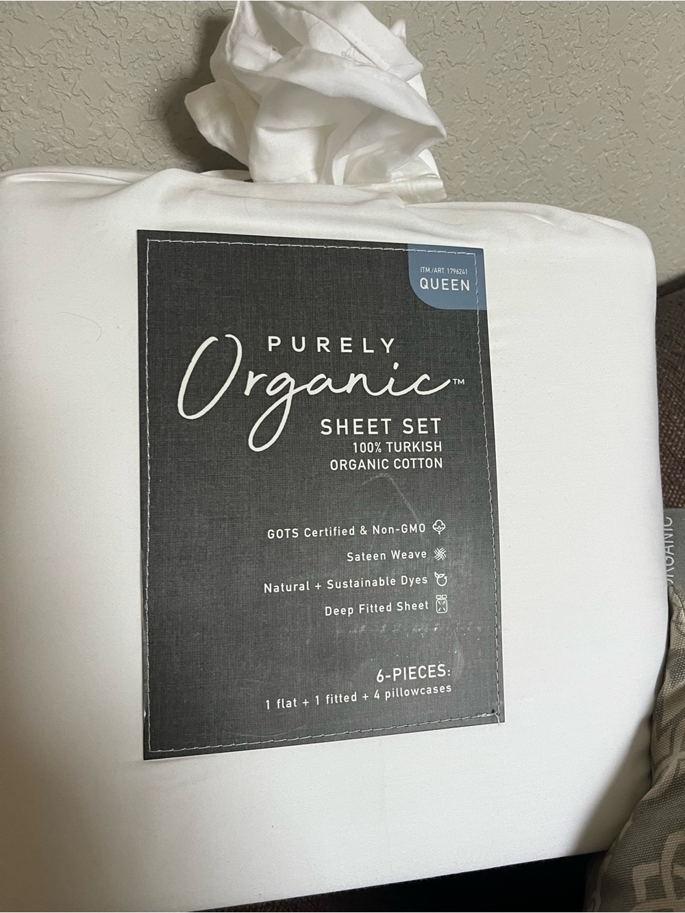 Purely Organic  100% Turkish Cotton set- missing fitted sheet